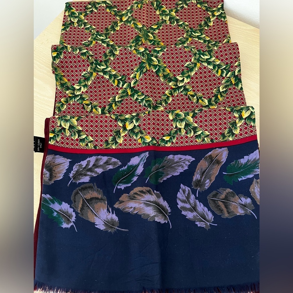 Vintage Christian Dior Long Scarf Silk Twill and Wool Rare Collectible 1987--90 - Picture 9 of 11